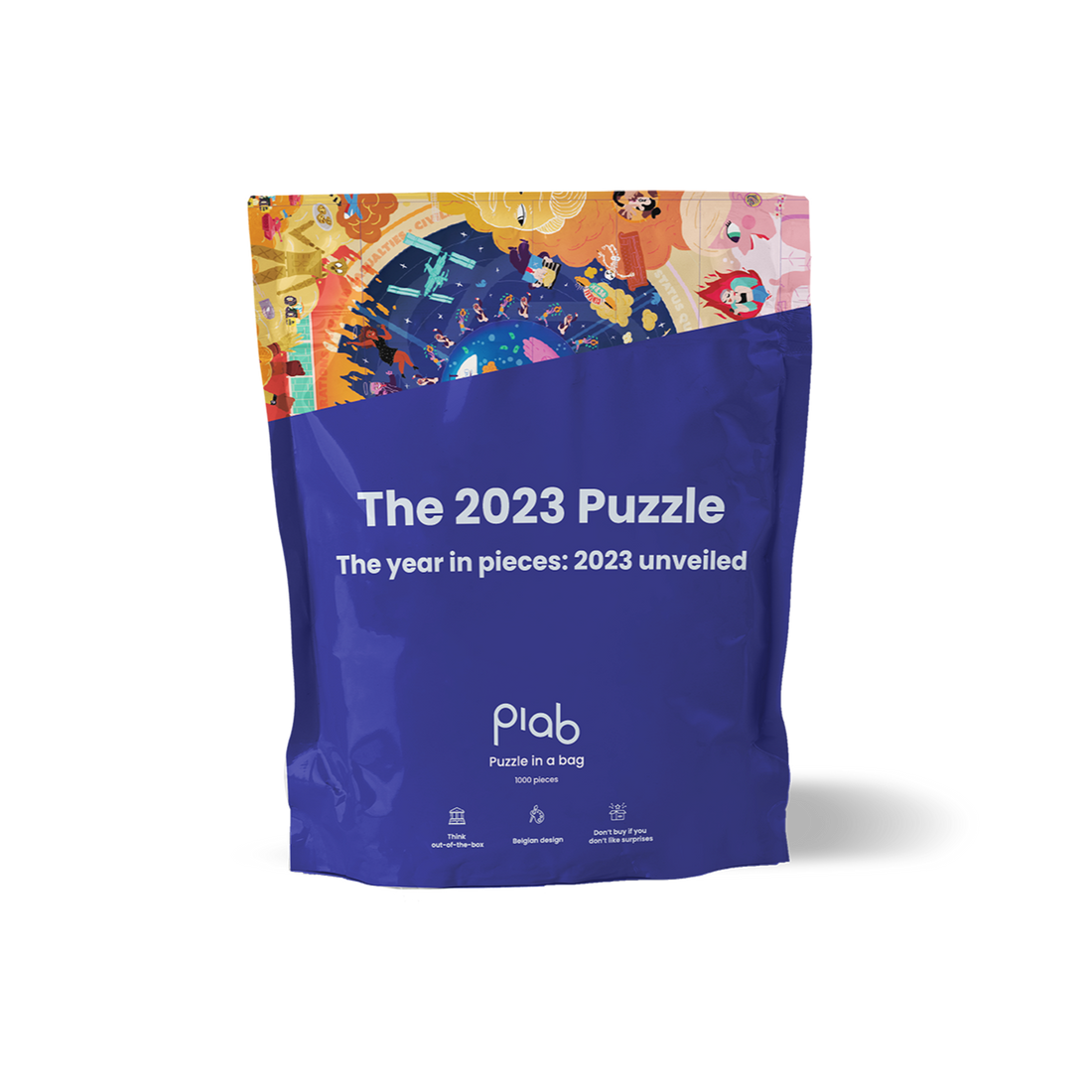De voorkant van onze 2023 zak.