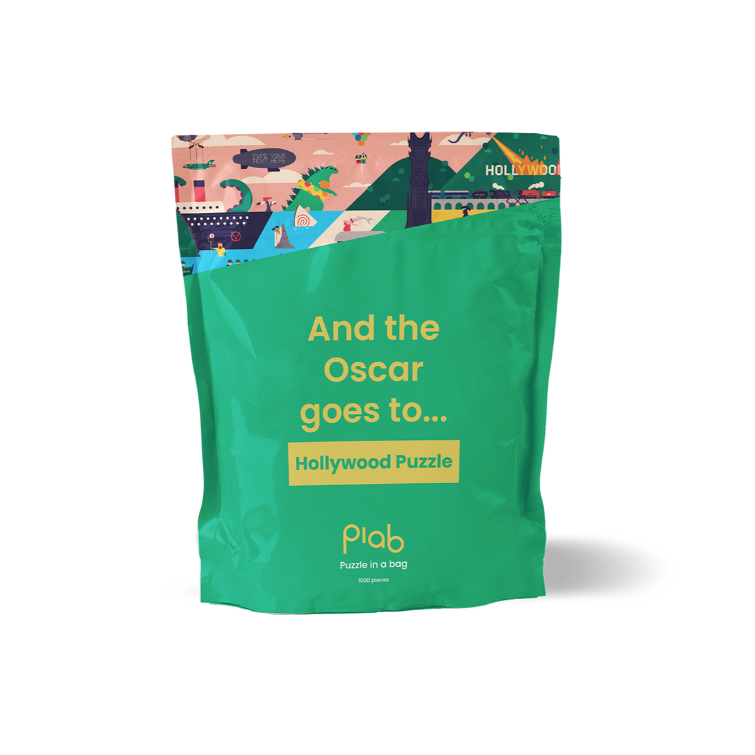 De voorkant van onze Hollywood zak.