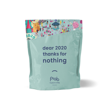 De voorkant van onze 2020 zak