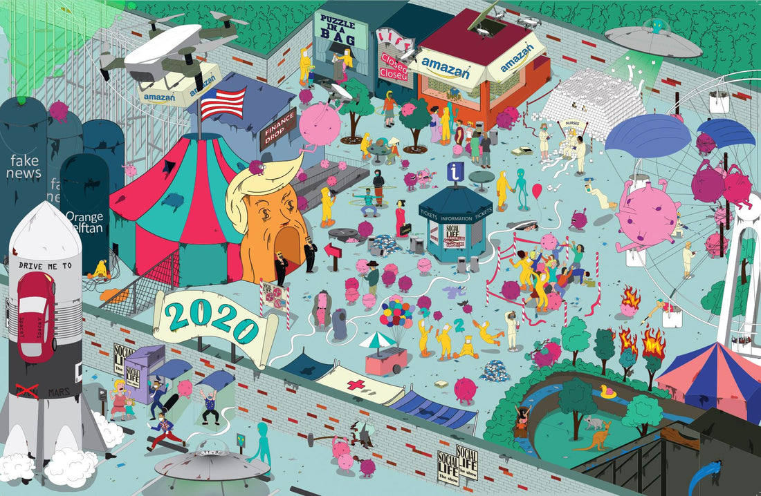 De voorkant van onze 2020 zak