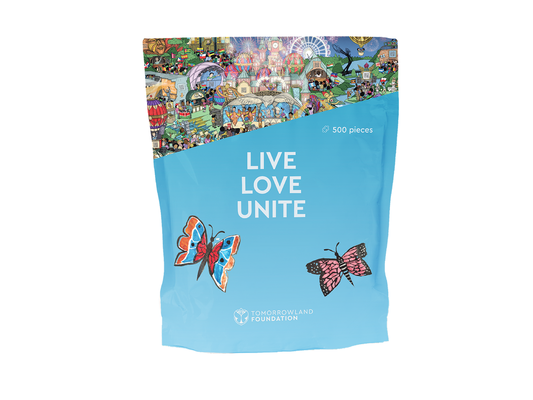 Tomorrowland Foundation Puzzle van Puzzle in a Bag: kleurrijk festivalpodium, 500 stukjes