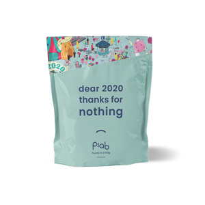 De voorkant van onze 2020 zak